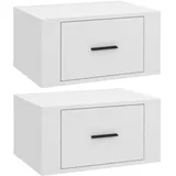 vidaXL Nachtschrank 2 Stk. 50 x 36 x 25 cm Weiß