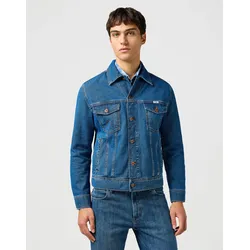 Jeansjacke WRANGLER "WESTERN DENIM JACKET", Herren, Gr. M, blau (stonewash), Denim/Jeans, Obermaterial: 100% Baumwolle, casual, normal, Langarm, Jacken