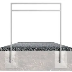 Schake Anlehnbügel aus Vierkantrohr 80x20mm, Breite: 1000mm Gesamthöhe:1200 mm + Querholm (kleiner Abstand) feuerverzinkt