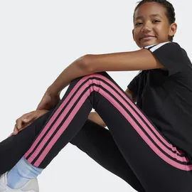 adidas Girl's Essentials 3 Stripes Leggings Black/pink fusion), 9-10 Years