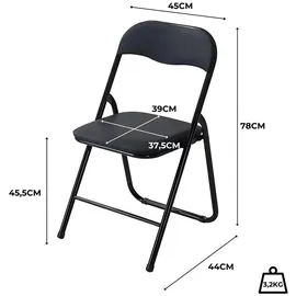 Albatros Klappstuhl Manitu 44 x 78 x 46 cm schwarz 4 St.