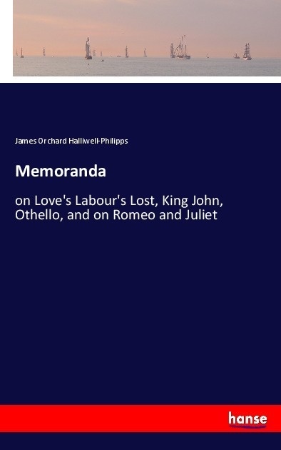 Memoranda - James Orchard Halliwell-Philipps  Kartoniert (TB)