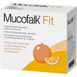 Mucofalk Fit, hochwertige Flohsamenschalen, Arzneimittel bei Darmbeschwerden wie z.B. chronischer Verstopfung, unterstützend zur Diät bei erhöhten Cholesterinwerten, mit Orangengeschmack, 100 St