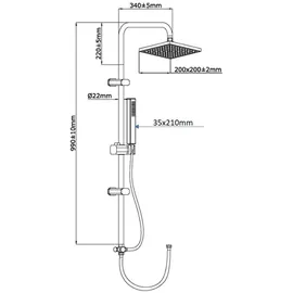 Schütte Duschset TOKYO, Duschsystem ohne Armatur. - Silber