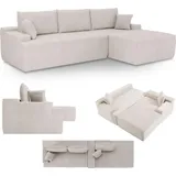 Juskys Sofa Coredo rechts, Cord Beige