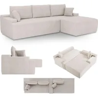 Juskys Sofa Coredo rechts, Cord Beige
