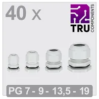 TRU Components TC-13448356 Kabelverschraubung Polyamid Grau 40 St.