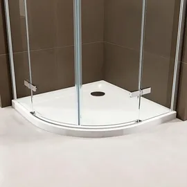 Bernstein Ex406A Viertelkreis-Duschkabine mit Drehtür 90 x 90 cm Silber Sicherheitsglas