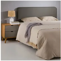 Idimex Kopfteil NAOFE gepolstert mit Wandbefestigung grau - Bettkopfteil 120 cm, headboard mit Kunstlederbezug für Einzelbett, Kopfende