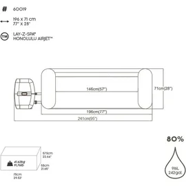 BESTWAY Lay-Z-Spa Honolulu AirJet 196 x 71 cm