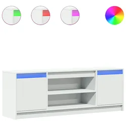 vidaXL TV-Schrank mit LED-Beleuchtung Weiß 139,5x34x50cm Holzwerkstoff