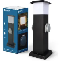 Unitec Edelstahlsäule Outdoor 2 Steckdosen IP 44 Edelstahl schwarz