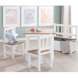 roba Kindersitzgruppe »Woody« - 56x56x48,5cm - weiß - Holz / Holz