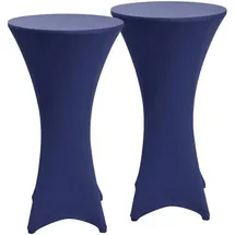 Beautissu Stehtischhusse Blau, 2er Set