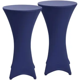 Beautissu Stehtischhusse Blau, 2er Set