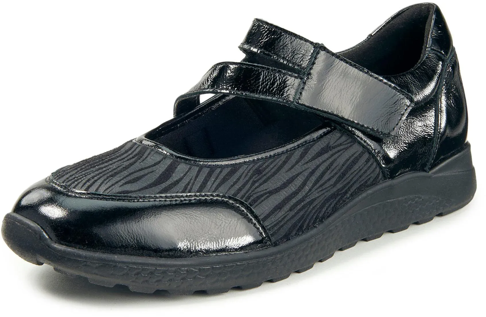 Les ballerines modèle Alina Soft en cuir nubuck  Waldläufer Orthotritt noir