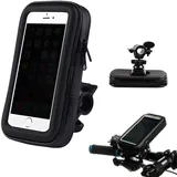 HYRKOTW wasserdichte Fahrrad Handyhalterung Lenkertasche mit Regenschutz, 360° Drehbarer Universalhalter für 4,7-7 Zoll Smartphones, Zusätzliches Staufach, 185x110x30mm (Schwarz)