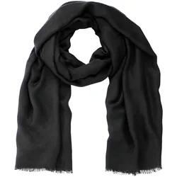 Schal LAURA SCOTT, Damen, schwarz, Web, Obermaterial: 100% Polyester, unifarben, casual, Modetücher, Schal-Tuch mit feinen Fransen - neue Farbe champagner