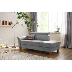 Recamiere HOME AFFAIRE "Conville", grau, B:194cm H:84cm T:93cm, 100% Polyester, Sofas, Longchair, incl. Kopfteilverstellung, Federkern, wahlweise mit Bettkasten