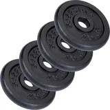 ScSPORTS® Hantelscheiben - Set 10kg (4x2,5kg), 30/31mm Bohrung, Gusseisen, Schwarz - Hantelscheiben-Set, Gewichtsscheiben, Hantelgewichte, Fitness... - Schwarz
