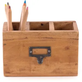 DESIGN DELIGHTS Stiftehalter-Box, Honig, Holz, 19x12x10 cm, Arbeitszimmer, Schreibtische