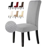 BalladHome Stuhlhussen 2 Stück Stuhlbezüge Stretch Stuhlbezug Elastische Spandex Stuhlhussen Universal Abnehmbare Waschbar für Hotel Party Bankett (Silber-Grau, 2 Stück)-M