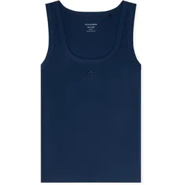 SCHIESSER Damen Trägertop Doppelripp Blau 34