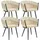 Tectake tectake® Set Esszimmerstuhl, Astano Samt, Knotendesign, schlanke Stahlbeine, 60,5 x 55 x 75 cm