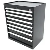 HBM Profi-Werkzeugschrank mit 8 Schubladen / Schubladenschrank, 88 × 58 × 100 cm, schwarz