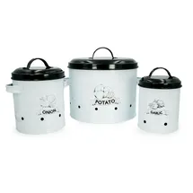 Intirilife Vorratsdosen 3-teiliges Set grau weiß 11,5 x 17 / 14,5 x 17,5 / 23 x 26,5 cm