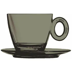 Mepra POLY KAFFEE/CAPPUCCINOTASSE SPA & WELLNESS, 6er Set Onyx