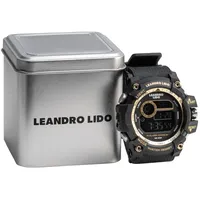 Leandro lido "Genua" Unisex Sport Uhr schwarz gold-Größe:Einheitsgröße