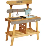 Janod - Muddy Lab - Kinderküche für draußen aus FSC-Holz - 10 Utensilien - Rollenspielzeug - Outdoor-Kinderspiel - Ab 3 Jahre, J06632