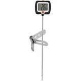 Sondenthermometer mit Topfklammer, 25cm Längen Fleischthermometer mit Topfclip, Digitale Thermometer mit LCD-Display für Kerzen, Flüssigkeiten, Kochen, Grillen usw.