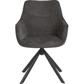 bene living Möbelset Baumkantentisch Catania, 6er Set Diningsessel San Carlo dunkelgrau - Dunkelgrau