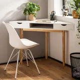 FineBuy Eckschreibtisch Kiefer massiv / Weiß