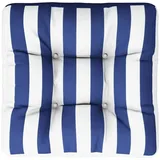 vidaXL Palettenkissen 60 x 60 x 12 cm blau/weiß gestreift 1 St.