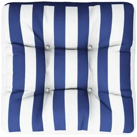 vidaXL Palettenkissen 60 x 60 x 12 cm blau/weiß gestreift 1 St.