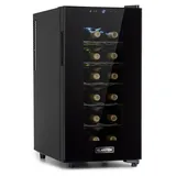 Klarstein Weinkühlschrank, Getränkekühlschrank Schmal, 1 Zone Kühlschrank mit Glastür, Outdoor GetränkekühlschränkeFreistehend, Weinkühlschrank Klein, Kühlschrank mit Uv-schutz, 11-18°c, 18