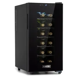 Klarstein Weinkühlschrank, Getränkekühlschrank Schmal, 1 Zone Kühlschrank mit Glastür, Outdoor GetränkekühlschränkeFreistehend, Weinkühlschrank Klein, Kühlschrank mit Uv-schutz, 11-18°c, 18