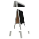 ALLboards Kundenstopper mit grauem Holzrahmen 118x61cm, Werbetafel, Gehwegaufsteller, Aufsteller, Straßenreiter, Kreide