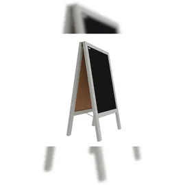 ALLboards Kundenstopper mit grauem Holzrahmen 118x61cm, Werbetafel, Gehwegaufsteller, Aufsteller, Straßenreiter, Kreide