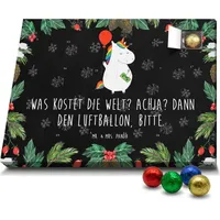 Mr. & Mrs. Panda Schoko Adventskalender Einhorn Luftballon - Schwarz - Geschenk, Unicorn, Einhorn Deko, Einhörner, Freude, Pegasus, Schokoladen Ad... - Schwarz