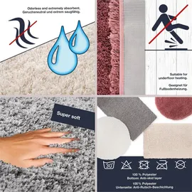 WohnDirect Badteppich Grau 150 x 80 cm