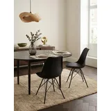 KADIMA DESIGN Esszimmerstuhl Esszimmerstuhl 2er Set Schwarz Küchenstuhl Kunststoff Skandinavisches (Design, Schalenstuhl mit Kunstleder-Bezug, Polsterstuhl Stuhl), Gepolstert schwarz