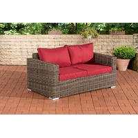 CLP Gartenlounge-Set 2er Sofa Madeira, Polyrattan, Outdoor grau