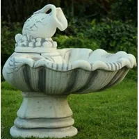 Casa Padrino Jugendstil Springbrunnen in Muschelform mit Krug Grau
