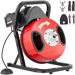 VEVOR 5-10cm Rohrreinigungsmaschine Rohrreinigungsgerät Manuell 15mx12,7mm Kabel