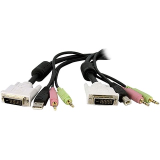 Startech StarTech.com 4,5 m 4-in-1 USB Dual Link DVI-D KVM-Switchkabel mit Audio und Mikrofon