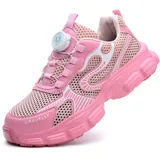 SDEQA Sicherheitsschuhe Damen S3 Arbeitsschuhe mit Stahlkappe Trends Drehknopf Atmungsaktiv rutschfeste Anti-Smash und Anti-Punktur Sportlich Safety Shoes,Rosa,38 EU - 38 EU